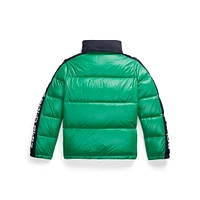 Boy's Logo-Tape Hooded Down Jacket