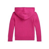 Little Girl's Mini-Cable Knit Full-Zip Hoodie