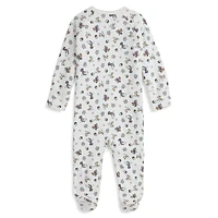 Baby Girl's Polo Bear Cotton Footed Coverall