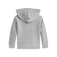 Little Boy's Knit Corduroy Full-Zip Hoodie