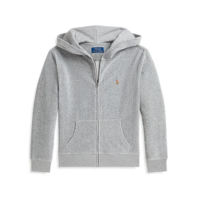 Boy's Knit Corduroy Full-Zip Hoodie