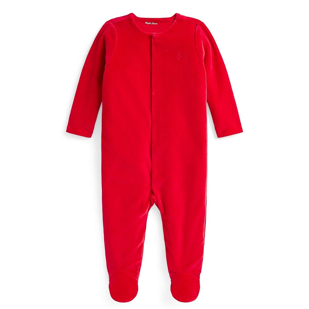 Baby's One-Piece Velour Footie