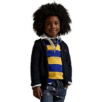 Little Boy's Cotton Cable-Knit Full-Zip Sweater