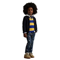 Little Boy's Cotton Cable-Knit Full-Zip Sweater