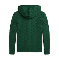 Boy's Cotton Cable-Knit Full-Zip Sweater