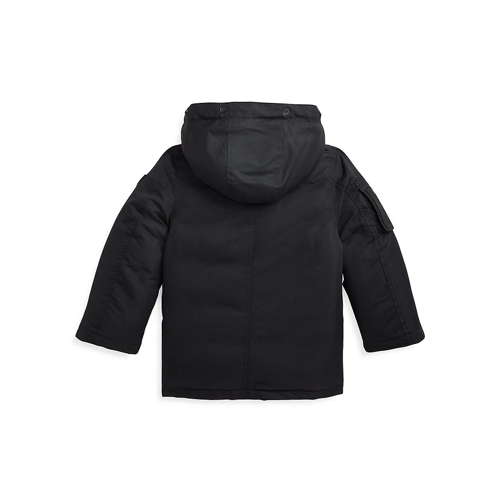 Little Boy's Faux Fur-Trim Hooded Down Parka