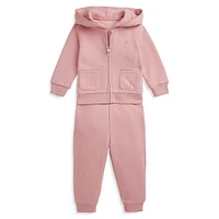 Baby Girl's 2-Piece Picot Fleece Hoodie & Joggers Set