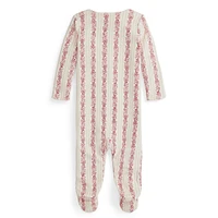 Baby Girl's Floral Velour Footed Coverall