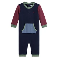 Baby Boy's Colourblocked Fleece Coverall