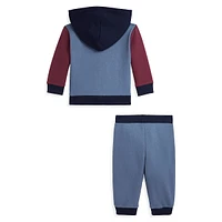 Baby Boy's 2-Piece Colourblocked Fleece Hoodie & Pants Set