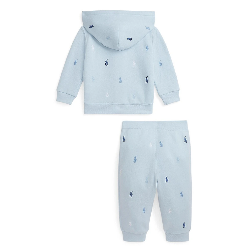 Baby Boy's 2-Piece Pony Zip Hoodie & Joggers Set