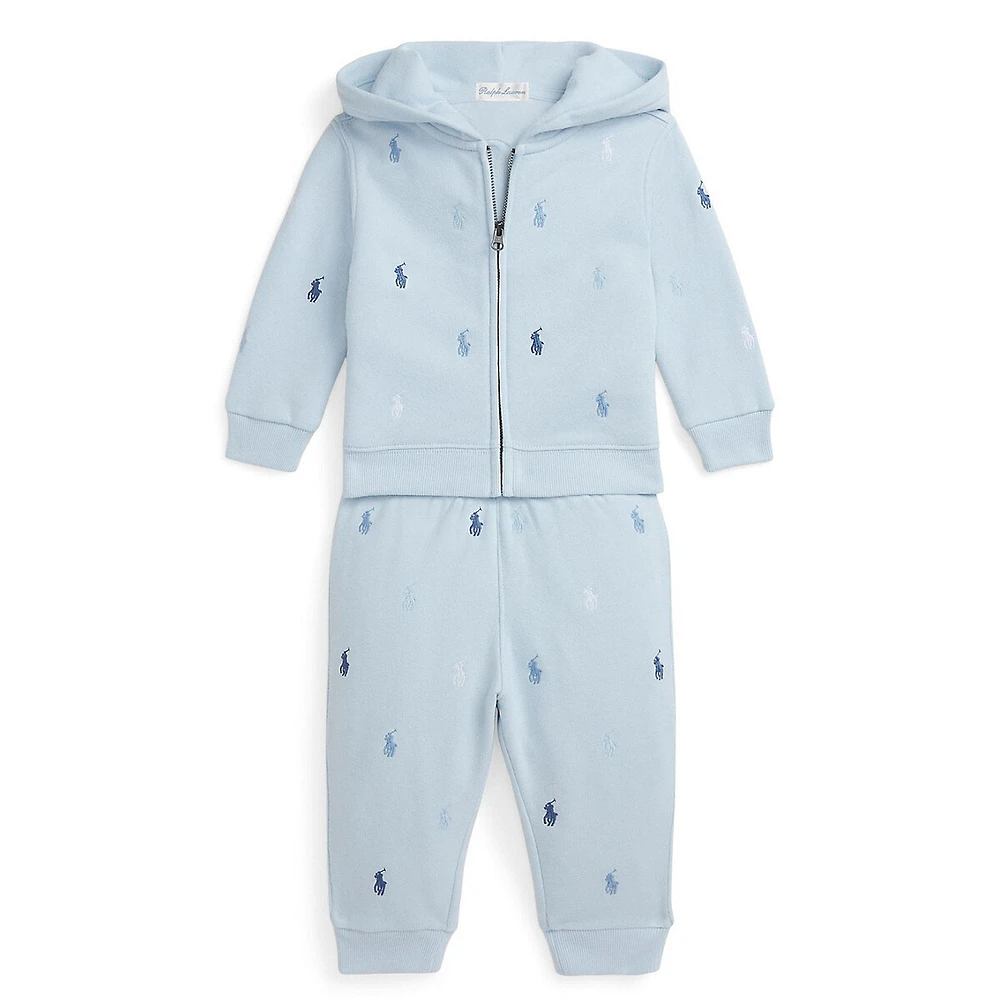 Baby Boy's 2-Piece Pony Zip Hoodie & Joggers Set