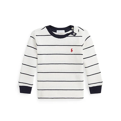 Baby's Striped Waffle-Knit Top