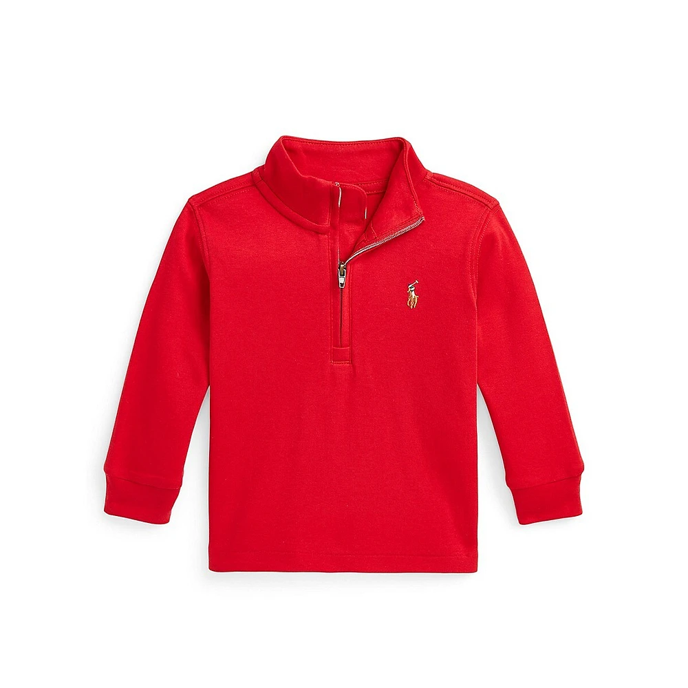 Baby's Quarter-Zip Interlock Knit Pullover