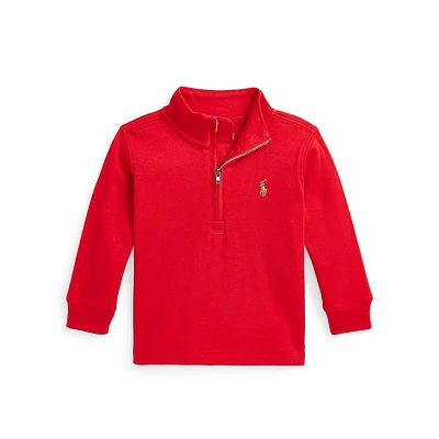 Baby's Quarter-Zip Interlock Knit Pullover