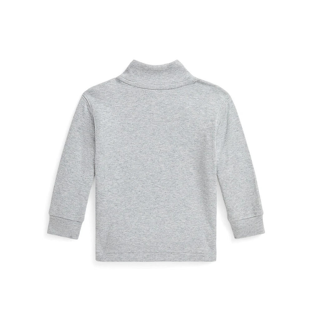 Baby Boy's Cotton Interlock Quarter-Zip Pullover