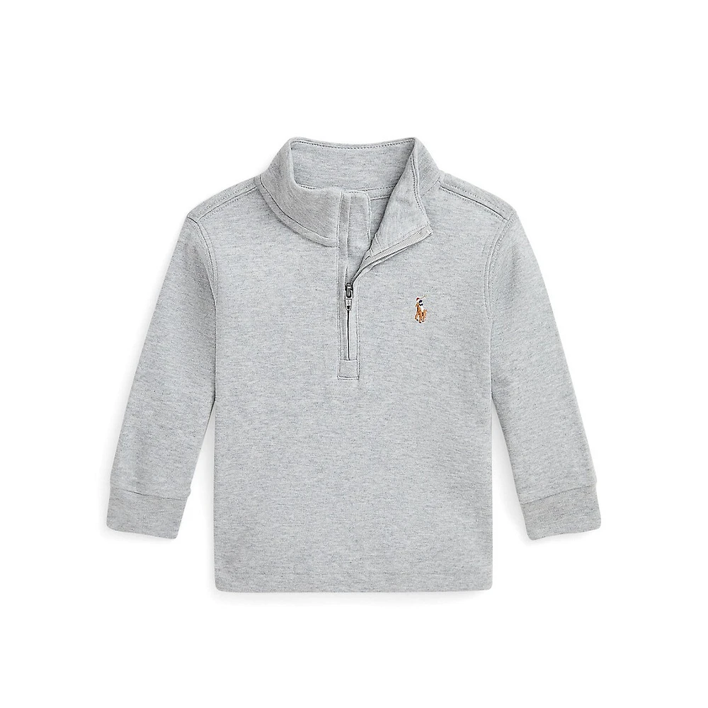 Baby Boy's Cotton Interlock Quarter-Zip Pullover