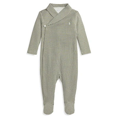 ​Baby Boy's Houndstooth Cotton Footed Coveralls