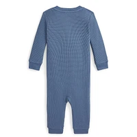 Baby Boy's Waffle-Knit Henley Coveralls