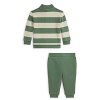 Baby Boy's 2-Piece Striped Top & Solid Joggers Set