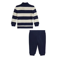 Baby Boy's 2-Piece Striped Top & Solid Joggers Set