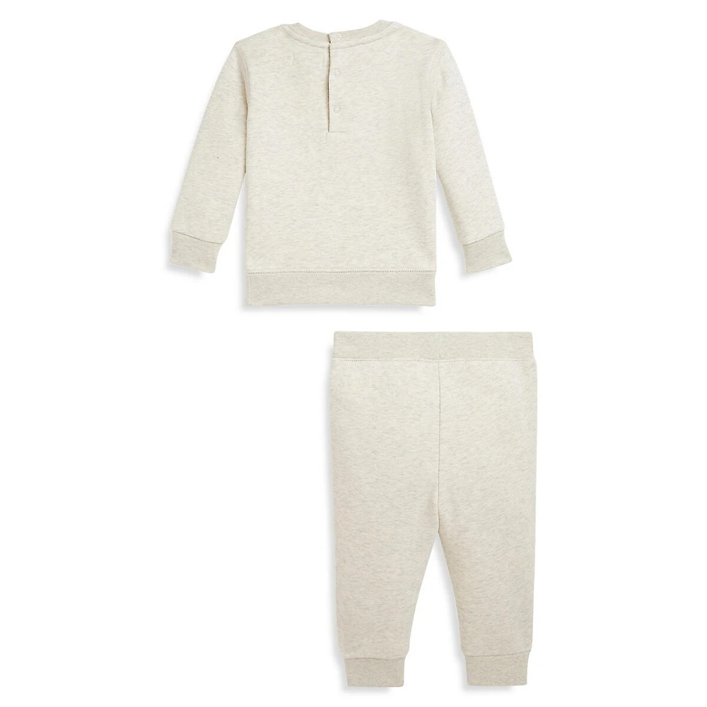 ​Baby Boy's 2-Piece Polo Bear Fleece Sweatshirt & Pants Set