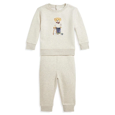 ​Sweat-shirt et sweat-shirt en polaire Polo Bear 2 pièces pour bébé garçon Ensemble pantalon