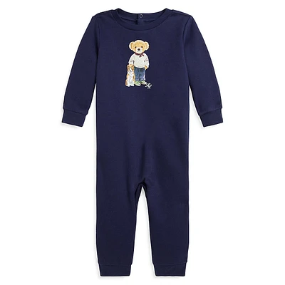 Baby Boy's Polo Bear Fleece Coverall