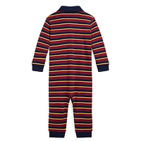 Baby Boy's Striped Cotton Polo Coveralls