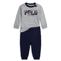 Baby Boy's 2-Piece Long-Sleeve Logo T-Shirt & Joggers Set