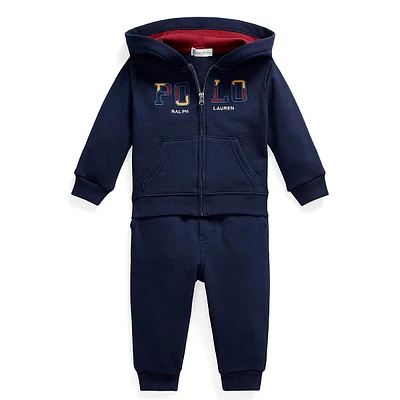 Baby Boy's 2-Piece Logo Zip Hoodie & Joggers Set