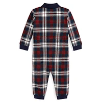 Baby Boy's Plaid Mesh Polo Coverall