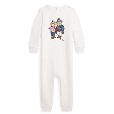 Baby's Polo Bear-Print One-Piece Fleece Footie