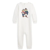 Baby's Polo Bear-Print One-Piece Fleece Footie