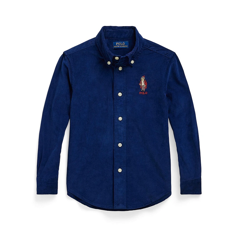 Litttle Boy's Polo Bear Corduroy Shirt