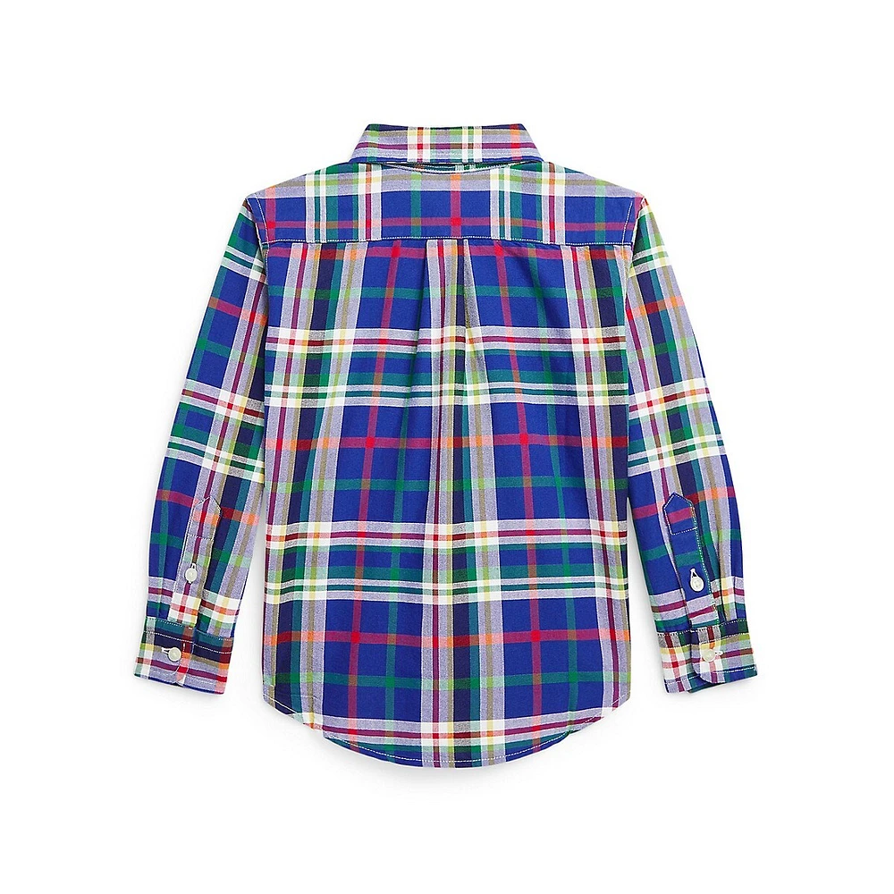 Little Boy's Plaid Cotton Oxford Shirt