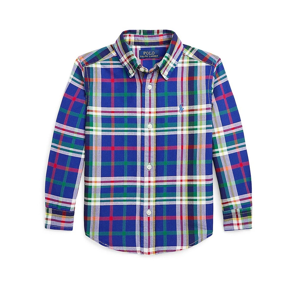 Little Boy's Plaid Cotton Oxford Shirt