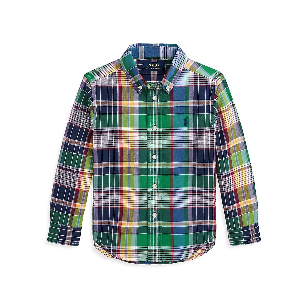 Little Boy's Plaid Oxford Shirt