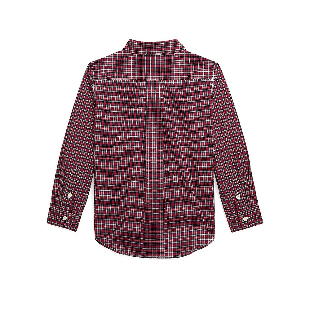 Little Boy's Plaid Cotton Poplin Shirt