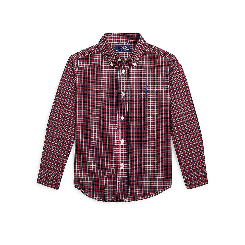 Little Boy's Plaid Cotton Poplin Shirt