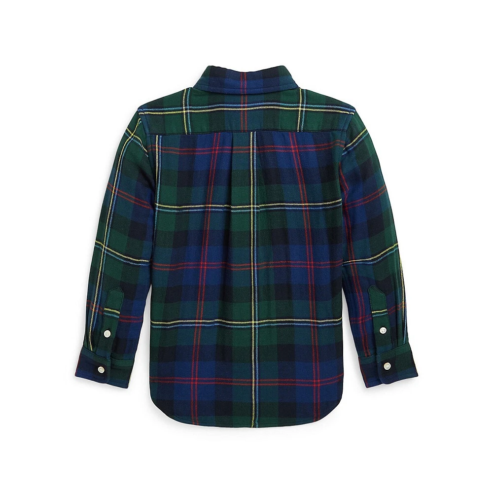 Little Boy's Buffalo Check Double-Faced Cotton Shirt