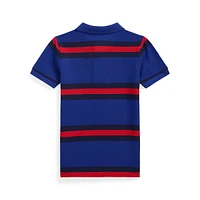 Little Boy's Striped Mesh Polo Shirt