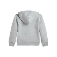 Little Boy's Corduroy-Logo Fleece Full-Zip Hoodie