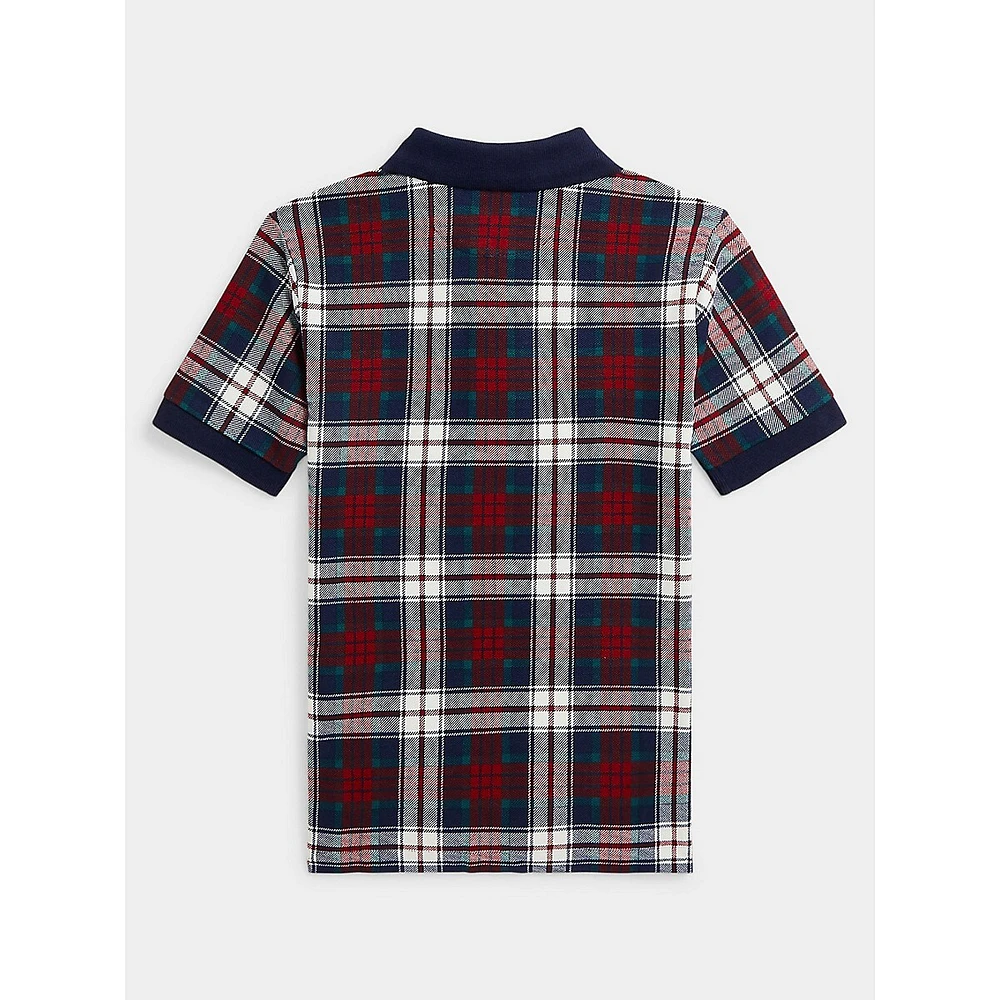 Little Boy's Plaid Cotton Mesh Polo Shirt