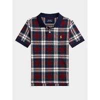 Little Boy's Plaid Cotton Mesh Polo Shirt