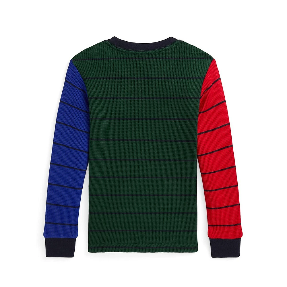 Little Boy's Waffle-Knit Cotton Long-Sleeve T-Shirt