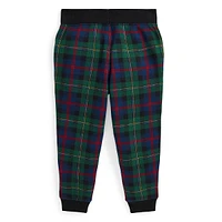 Little Boy's Plaid Fleece Jogger Pants