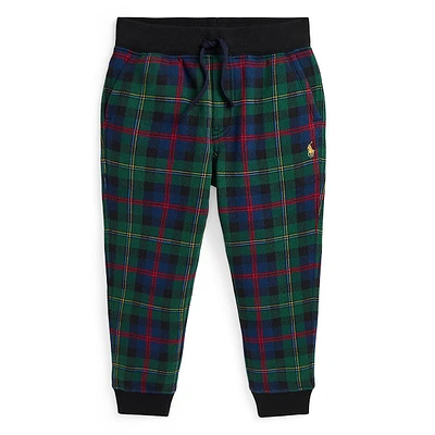 Little Boy's Plaid Fleece Jogger Pants