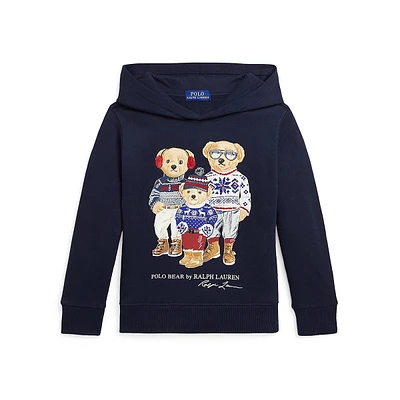 Little Boy's Polo Bear Family Fleece Hoodie