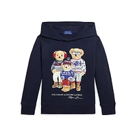 Little Boy's Polo Bear Family Fleece Hoodie